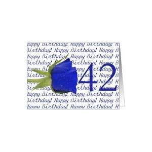  42nd Happy Birthday Blue Rose Card Toys & Games