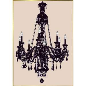  Traditional Chandelier, MU 4530, 8 lights, Black, 30 wide 