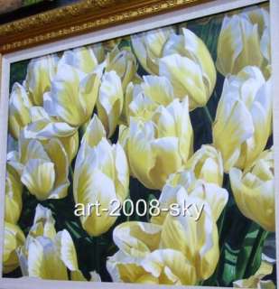 Original Flowers Oil painting artTulipon canvas 36x48  