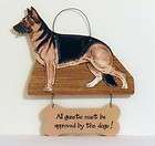 german shepherd blk tan all guests approved by dogs wood plaque dog 