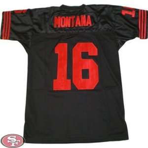  Montana 49ers Jerseys #16 Black Throwback Jersey Authentic 