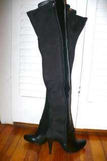 VICTORIAS SECRET THIGH HIGH STRETCH LEATHER BOOTS NEW  