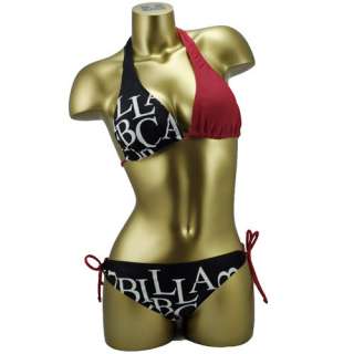   womens Black/Red swimwear Bikini halter top bikini NWT size 8 10 12