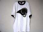 St Louis Rams White Trimmed In Navy Blue T Shirt Size 