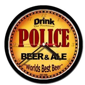  POLICE beer and ale cerveza wall clock 