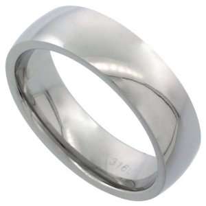  Surgical Steel 6mm Domed Wedding Band Thumb Ring Comfort 