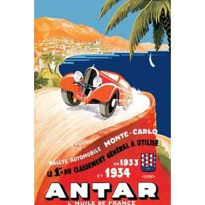  1934 MONTE CARLO ANTAR AUTOMOBILE RALLY CAR RACE VINTAGE 