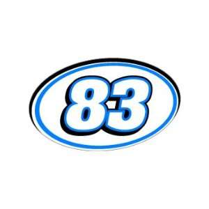  83 Number Jersey Nascar Racing   Blue   Window Bumper 
