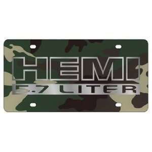 Dodge HEMI 5.7 Green Camo Liter License Plate INCLUDES FREE DURABLE 