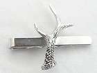 Roe Deer Antlers Tie Clip (slide) in Fine English Pewter, Gift Boxed