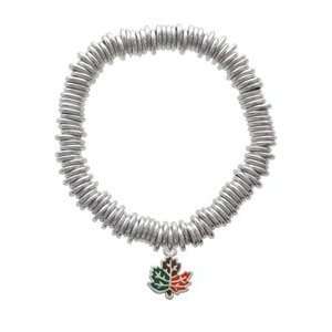  Small Enamel Fall Leaf Charm Links Bracelet [Jewelry 