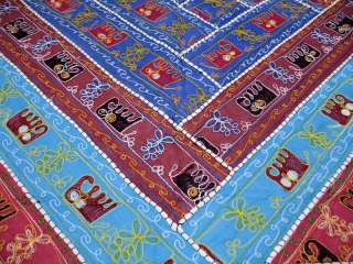 Elephant India Duvet Bedding Aari Embroidered Multicolor Bedspread 