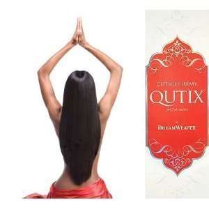   Cuticle Remy Qutix 100% Remy Yaki Weaving Hair 22 Color #1 Beauty
