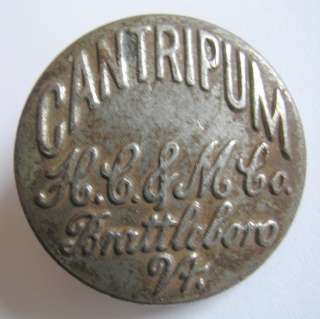 CANTRIPUM VINTAGE BUTTON PAIR 2 METAL H C & M VERMONT  