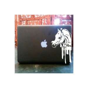  Arabian horse face eating apple macbook vinyl decal 