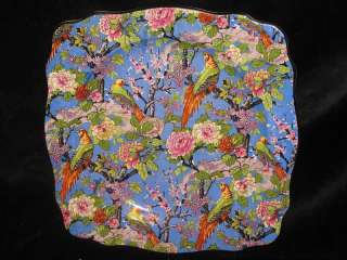 CROWN DUCAL   BLUE CHINTZ 1185   SQUARE SALAD PLATE  