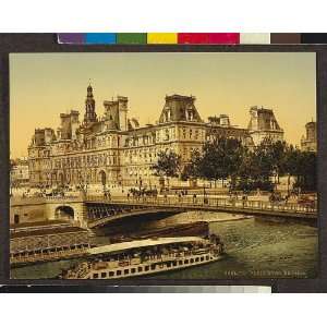  Vintage Travel Poster   Hotel de ville Paris France 24 X 