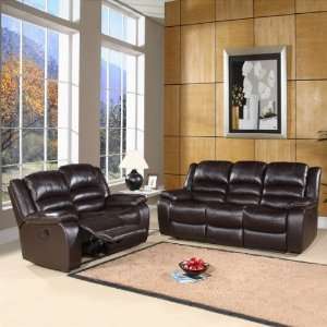  Abbyson Living Ashlyn 2 piece set reclining Leather Sofa 