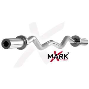 XMark Fitness Chrome Olympic Econo EZ Curl Bar (30mm, 47 Inch)  