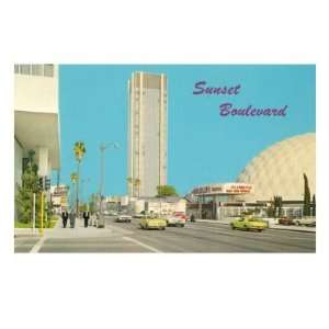 View of Sunset Boulevard, Hollywood, California Giclee Poster Print 