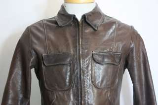 Vintage Mens OSHWAHKON Handmade Leather Jacket Small  