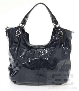 Coach 2pc Blue Patent Leather Madison Large Shoulder Bag & Grammercy 