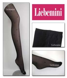 Black Small Heart Patterned Sheer Tights / Hosiery★  