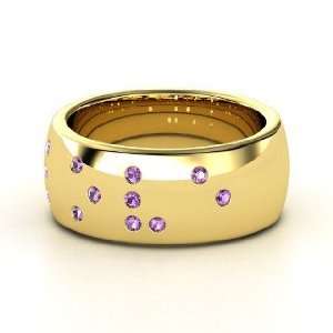 Feel the Love Ring, 14K Yellow Gold Ring with Amethyst 