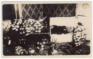 RPPC Funeral of Dead Man in Casket at Home  