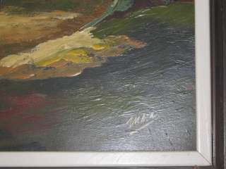 Pr Mid Century Modern Oil Painting Impressionist 60s  