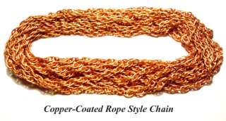 10 FT. VINTAGE COPPER COATED ROPE LINK CHAIN g1694  