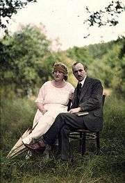 Edvard Beneš with wife 1921, autochrome portrait by Josef Jindřich 