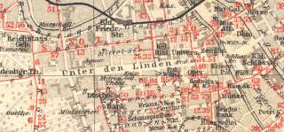 Germany BERLIN. Old Vintage City Map Plan.1909  