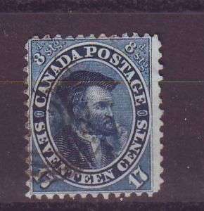 Canada Sc 19 1859 17 c Jacques Cartier stamp used  