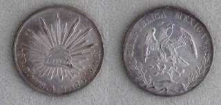 1888 SILVER MEXICO CAP & RAYS 8 REALE COIN   CUILCAN MINT  