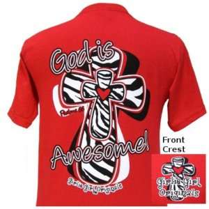 Girlie Girl YOUTH T Shirt GOD Is Awesome  