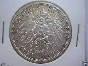 1913 E Deutsches Reich Drei Mark coin  