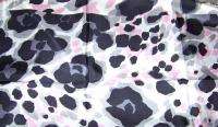 New $250 Valentino Silk Black Cream Pink Cheetah Animal Print Oblong 