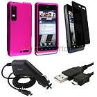 Pink Hard Case+Privacy Screen Protector+Charg​er+USB For