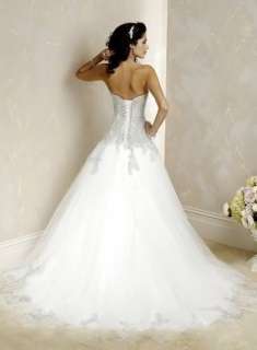 Sweetheart Bridal Wedding Gown Custom Tulle Wedding Dress Appliqued A 