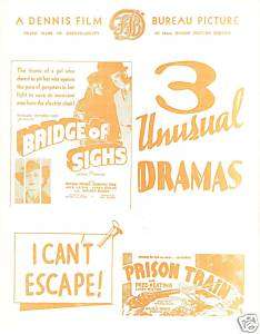 VINTAGE 1941 MOVIE POSTER AD W/3 JAIL/ PRISON FILMS  