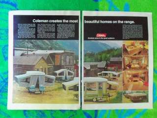 ADVERTISEMENT CAMPING 1970s COLEMAN POP UP CAMP TRAILERS OUTDOORS