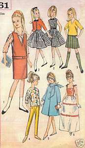 Vintage 1964 Teen Fashion Doll Pattern 5861   SPECIAL DOLL PATTERN 
