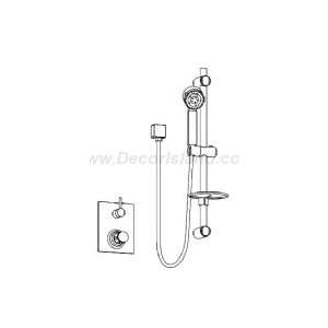 Aqua Brass Shower Kit W/ Uni Lever Handle KIT4136173pc Polished Chrome