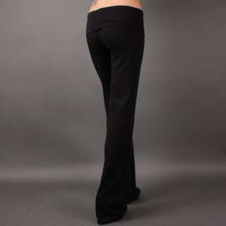 Sleek Foldover Stretch Soft Lounge Yoga Basic Casual Pants New Womens 