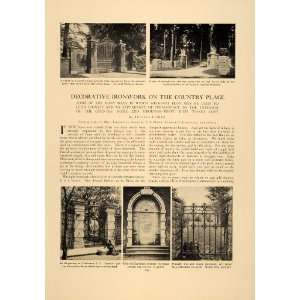  1907 Article Country Home Wrought Iron Gateways Fencing 