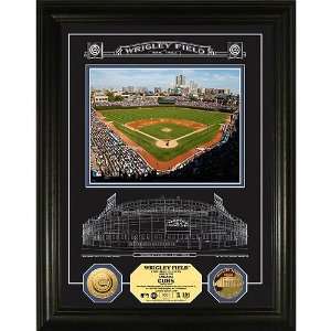 Chicago Cubs Wrigley Field 24KT Gold Coin Etched Glass Photo Mint by 