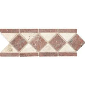  Tumbled Stone Listello 4 x 12 Tile Accent in Color 00801 