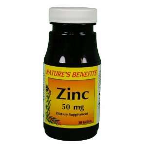  Zinc 50 mg Mineral Dietary Supplement 30 Tablets