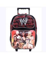 Black and Red WWE Rolling Backpack   Boys Luggage with Wheels